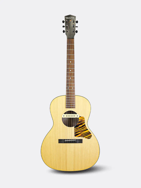 WL-14 Scissortail guitar with a tiger stripe pattern on a white background