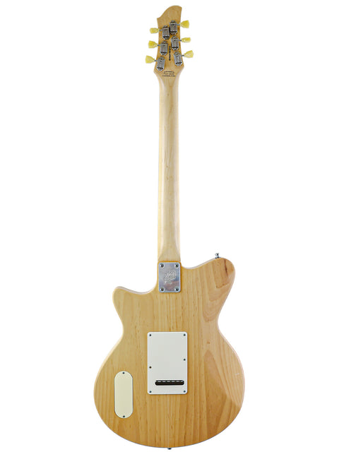 A 2013 Koll Troubadour guitar with a rich wooden body and neck, highlighting its craftsmanship and classic appeal.