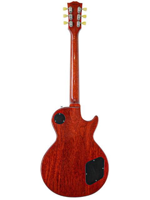 A striking red Gibson Custom Shop LPR-8 Left-Handed guitar featuring a wooden body and neck, made in the USA, 2014.