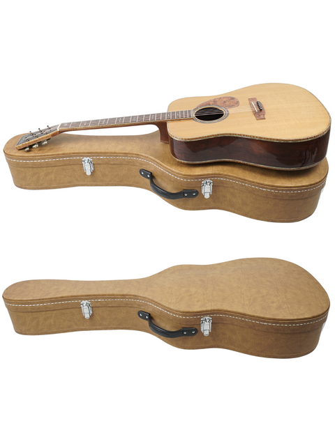 A white background showcases two guitars in a case, highlighting the Philson Custom D-18 Style Cocobolo from Vietnam, 2023.