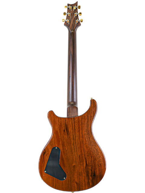 Back view of a PRS Modern Eagle 1 electric guitar, showcasing its beautiful wooden body from 2007, USA-made craftsmanship.