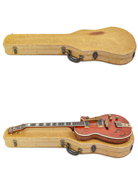 Classic Gibson Les Paul-style guitar, the Vintage Gretsch 6130 Roundup from 1955, highlighting its timeless design and elegance.