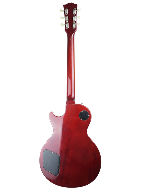 Eye-catching red electric guitar, the Gibson Les Paul '59 Reissue, showcased on a white background, ideal for any music lover.