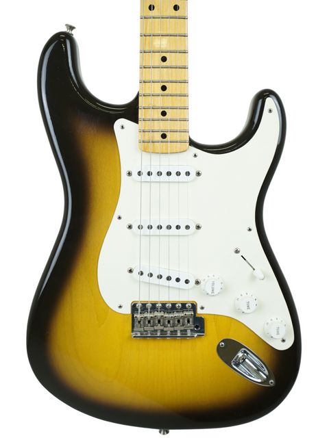 Fender American Standard Stratocaster in sunburst finish, showcasing its classic design and craftsmanship from 2020.