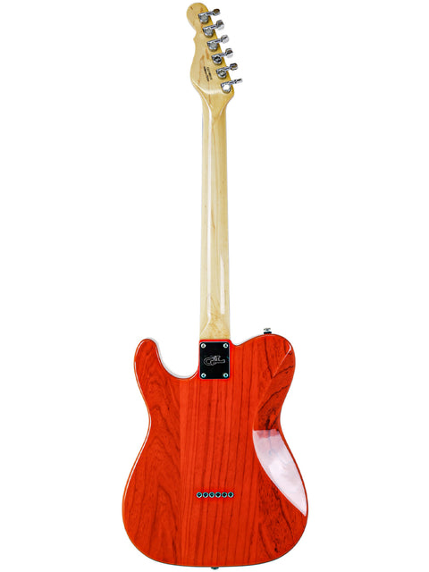 G&L Fullerton Deluxe ASAT Classic Bluesboy electric guitar in red, featuring a wooden body, exemplifying quality from 2018.