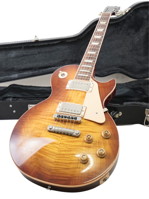 Gibson Les Paul Standard 60s guitar and case, highlighting the iconic slim taper neck and vintage appeal from USA 2005.