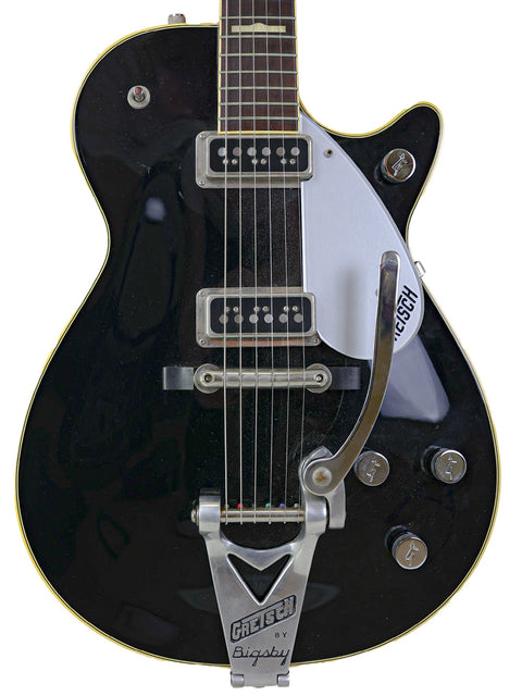 Gretsch G-60S in sleek black, perfect for rock enthusiasts seeking vintage style and exceptional sound quality.