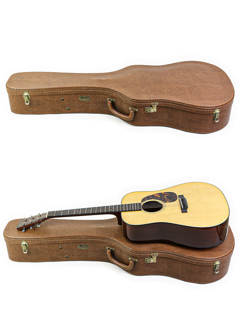 Image shows two guitars in distinct cases, including a Martin D-18 Authentic 1937, crafted in the USA in 2007.