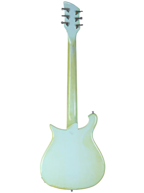 Rickenbacker 650C Colorado electric guitar featuring a white neck and vibrant green body, made in the USA in 2005.