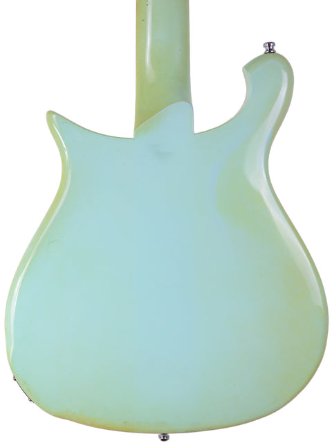 Rickenbacker 650C Colorado guitar in green, featuring a striking white body and neck, crafted in the USA in 2005.