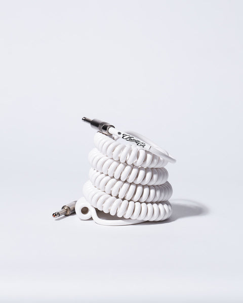 Voltage Cable Co. Vintage Straight to Right Angle Coil Cable 30ft - White