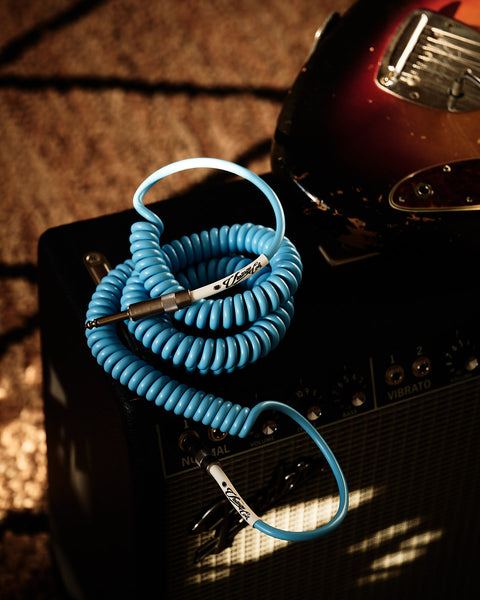 Voltage Cable Co. Vintage Straight to Sraight Coil Cable 30ft - Electric Blue