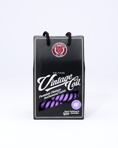 Voltage Cable Co. Vintage Straight to Right Angle Coil Cable 30ft - Grape