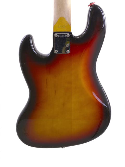 1986/87 Fender American Standard Jazz Bass in a striking sunburst color, representing iconic Japanese craftsmanship.