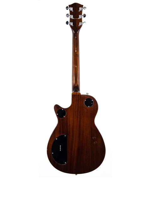 1989 Gretsch Duo Jet 6128 guitar showcasing a wooden body and a stylish black headstock.