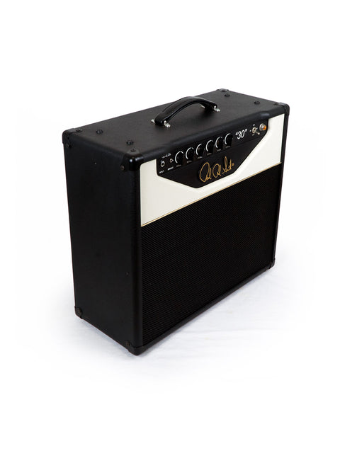 A black and white PRS Paul Reed Smith 30 Combo Amp displayed against a white background, highlighting its classic style.