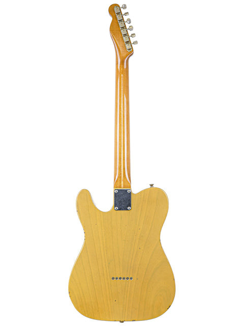 A Fender Master Built Jason Smith Esquire guitar featuring a wooden body and neck, crafted in the USA in 2018.