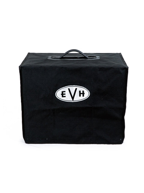 A close-up of the EVH 5150 III 50 Watt Amp Head and Cab, highlighting its iconic design and robust features for musicians.