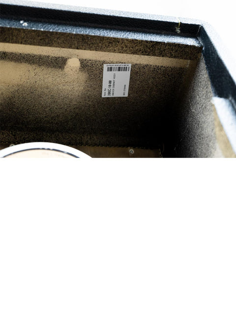 A monochrome image of a metal box featuring a label for the Marshall 2061X Lead & Bass 20 Amp Head & Stack from 2017.