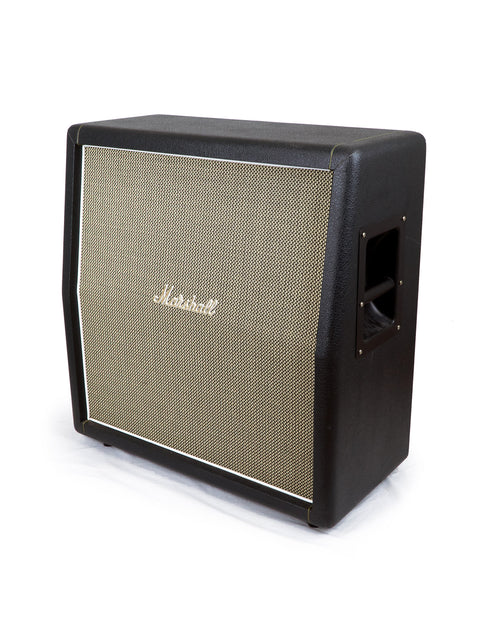 A pair of Marshall amplifiers in black and tan, showcasing the 2061X Lead & Bass 20 Handwired Amp Head & Stack from 2017.