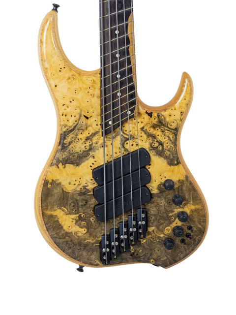 A stunning 2016 Dingwall Z3 Buckeye Custom 5 String Bass featuring a bold yellow and black finish, made in Canada.