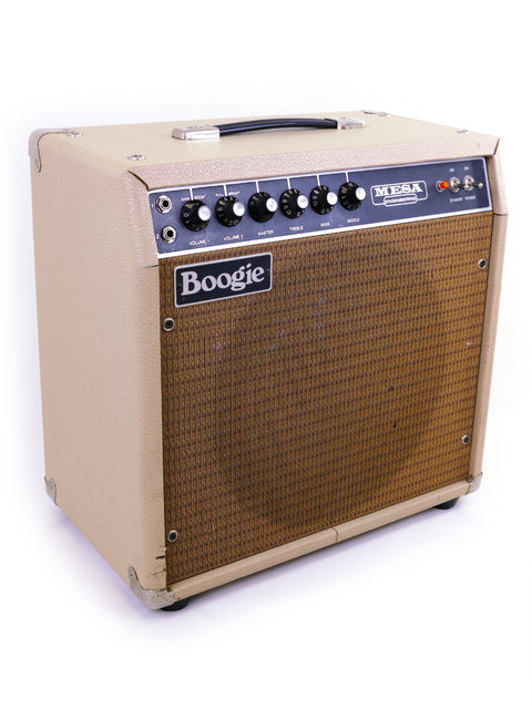 A tan Mesa Boogie Mark 1 Combo guitar amplifier from 1976, resting on a clean white surface.
