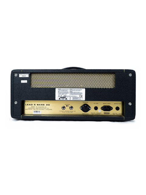 Black and gold Marshall 2061X amplifier head with a sleek design, showcasing its premium craftsmanship and vintage appeal.