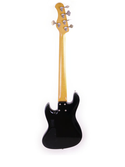 Black electric guitar displayed on a white background, highlighting the Sadowsky NYC Jazz Bass 5 String, USA, 2000.