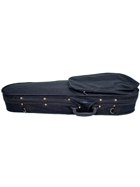 Black zipper violin case featuring the classic Rickenbacher Electro Lap Steel, a 1930s USA musical instrument.