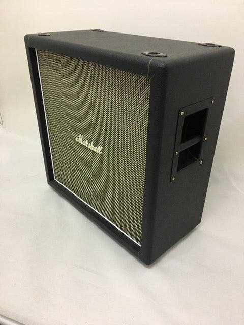 Close-up of a Marshall MXR 10W 2x12 combo amplifier, paired with the 2017 2061X Lead & Bass amp head, showcasing its quality.