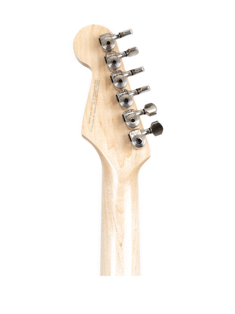 Close-up of a Zachary & Mercer Mastermind “Deluxe” Offset guitar head against a clean white background.