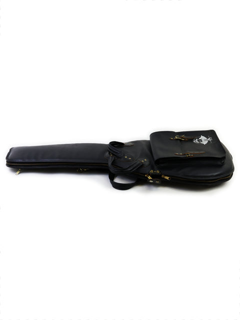 Durable black guitar case featuring a strap, designed for the Greco Zemaitis GZ-2600IF from Japan, 2004. A must-have for guitarists.
