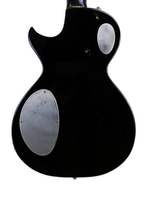 Elegant black Greco Zemaitis GZ-2600IF guitar with a white headstock, a must-have for any passionate musician or collector.