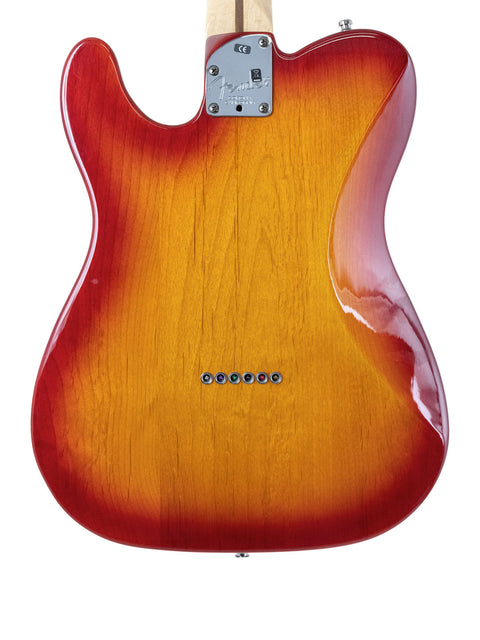 Fender American Deluxe Telecaster electric guitar, featuring a vibrant sunburst finish, crafted in the USA, 2007 model.