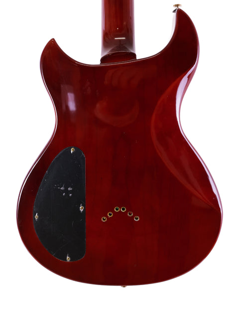 Jarrett Forza's red guitar with a black pickguard, Serial #00001, made in the USA in 2007.
