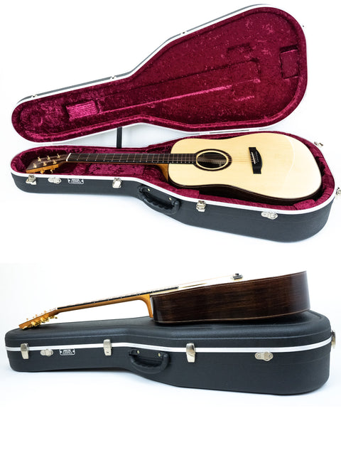 Lakewood D-32 Dreadnought guitar in its case, alongside an additional guitar case, showcasing its 2015 German craftsmanship.