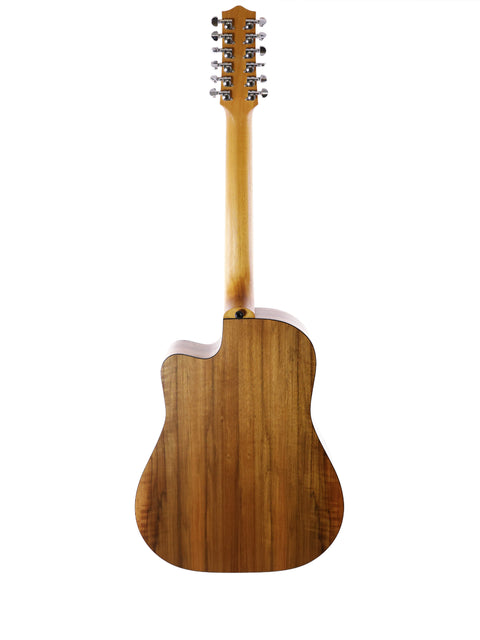 Maton EM425C 12-string guitar with a wooden back and neck, made in Australia in 2009.