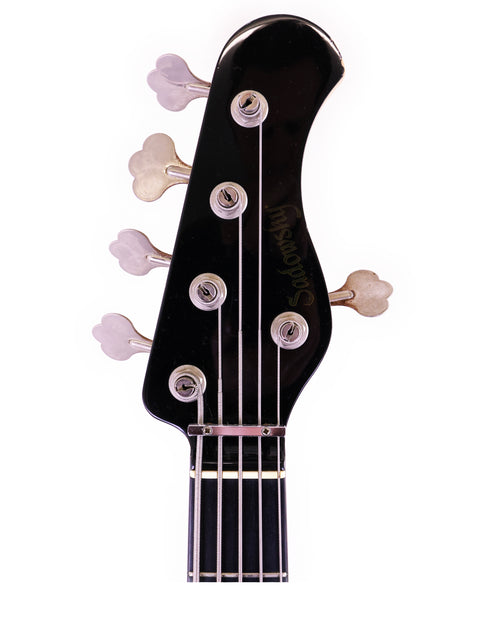 Sadowsky NYC Jazz Bass 5-string guitar in black with a white headstock, exemplifying quality and modern design.