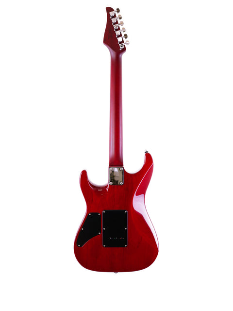 Suhr Pete Thorn Signature electric guitar, red with a black body, crafted in the USA, 2021 model.