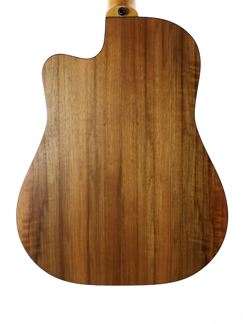 The wooden back of a Maton EM425C 12-string acoustic guitar, showcasing craftsmanship from Australia, 2009.