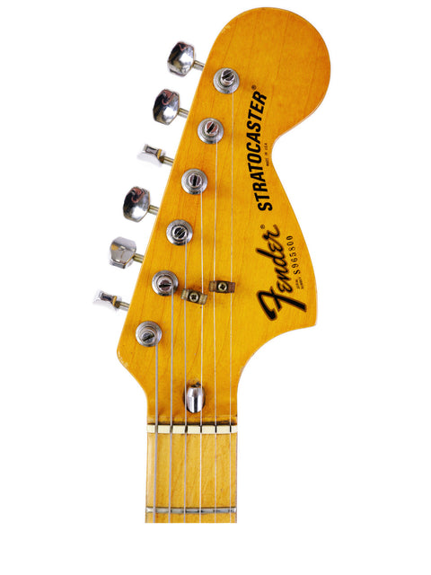 Vintage 1979 Fender Stratocaster electric guitar, featuring a sleek body and iconic shape, ideal for rock and blues.