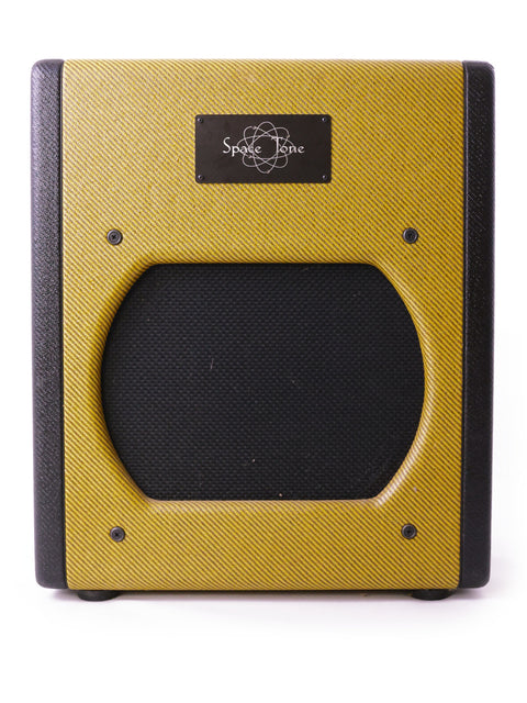Yellow amplifier with a black cover, the Swart Atomic Space Tone, crafted in the USA, 2008.