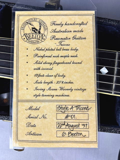 Beeton Style A Tricone Serial #01 : AUS 1997