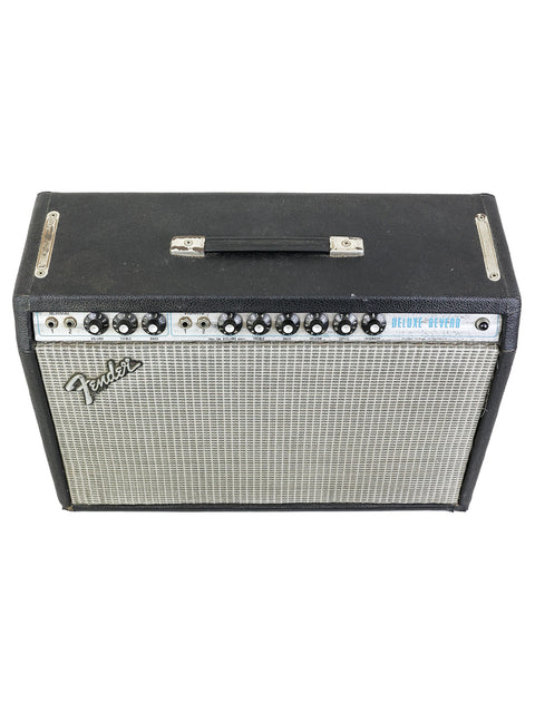 1977 Fender Deluxe Reverb amp, 1 x 12" combo, delivering rich sound for your Stratocaster and vintage music lovers.