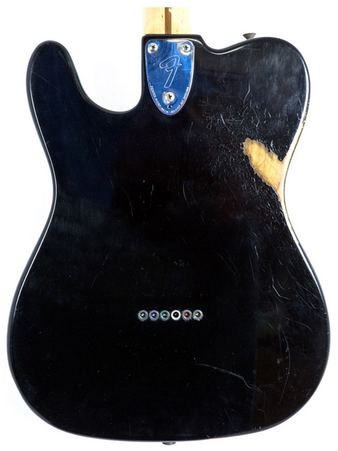 1978 Fender Telecaster Custom in black, featuring a wooden body and neck, complemented by a rich rosewood fingerboard.