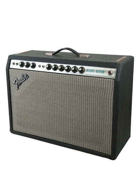 1979 Fender Deluxe Reverb Silverface Combo amp, a vintage gem known for its iconic tone and stylish retro look.
