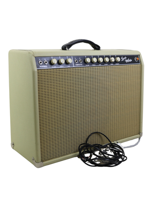2016 Lucas Miles Custom Deluxe Combo amplifier designed for Fender Stratocaster, highlighting its modern aesthetics and robust performance.