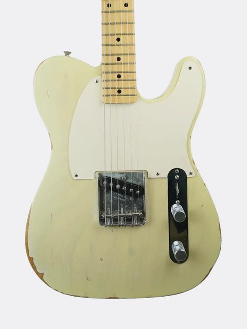 Fender Custom Shop '59 Esquire electric guitar with a cream-colored body on a white background