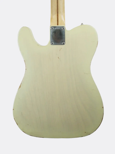 Back view of a light-colored Fender Custom Shop '59 Esquire on a white background