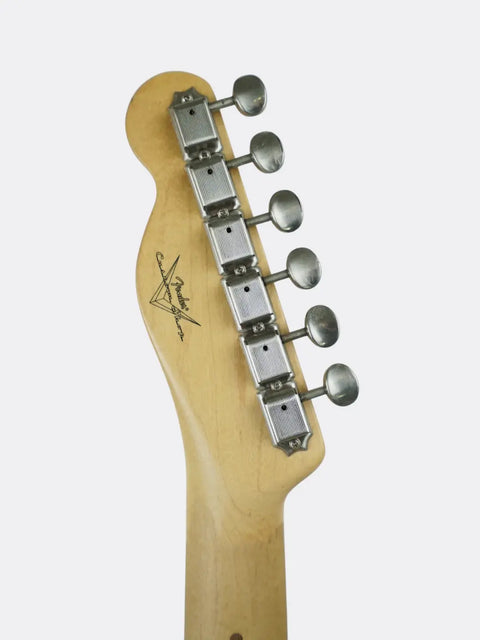 Fender Custom Shop '59 Esquire headstock with tuning pegs on a white background